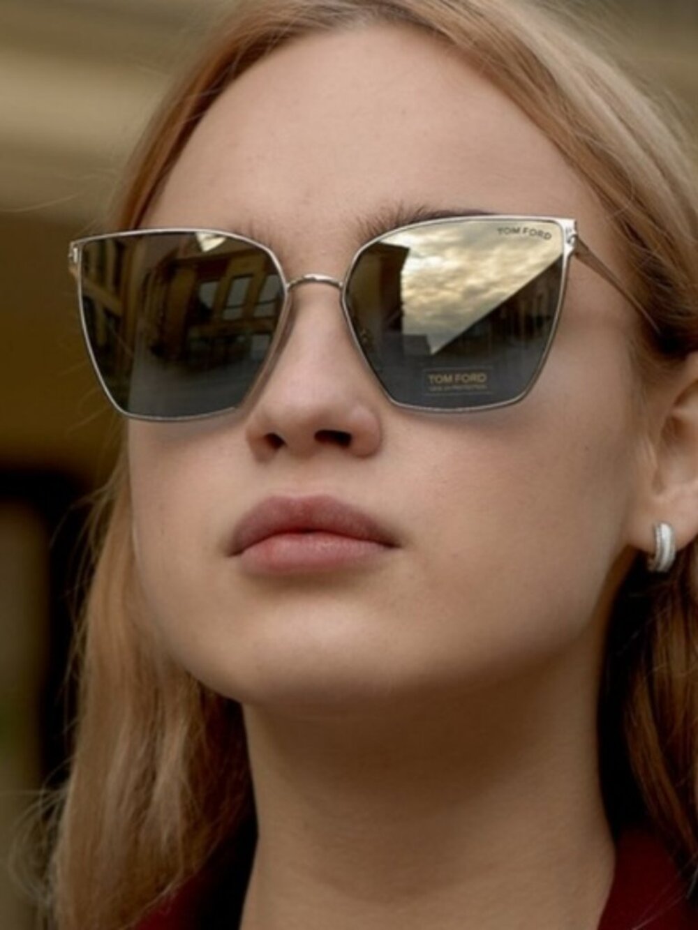 TOM FORD FT0653/S 28V GOLD ROSE GOLD CAT EYE SUNGLASSES